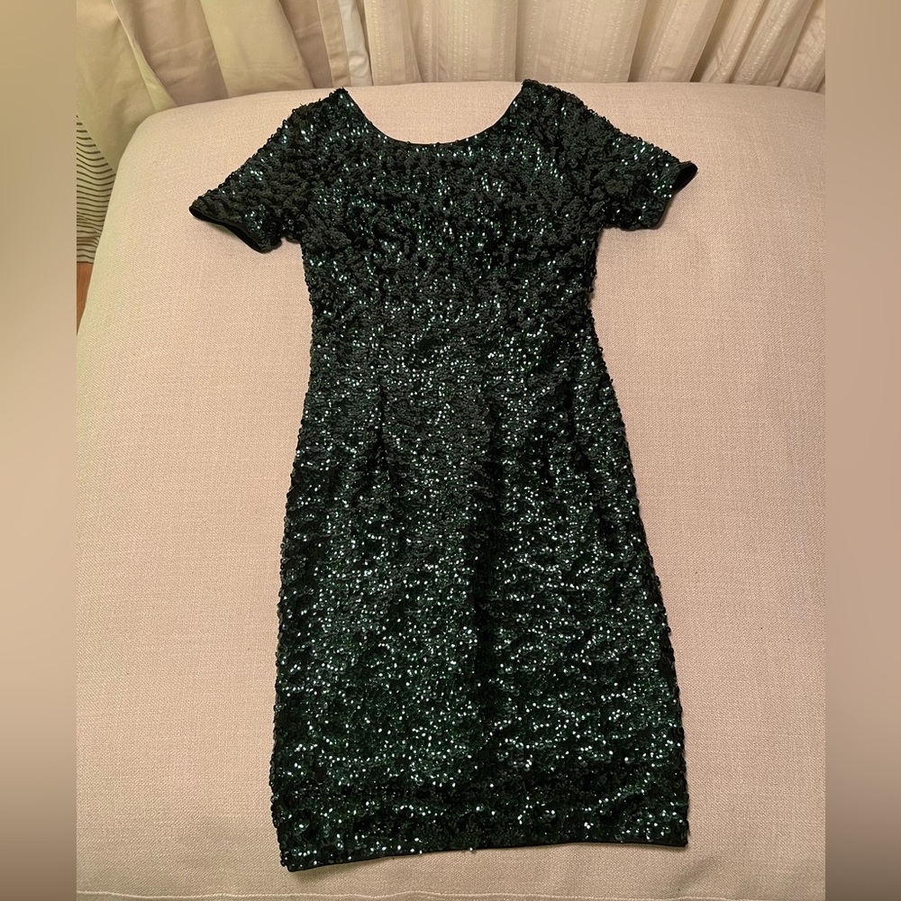 Lulus dark green sequin dress